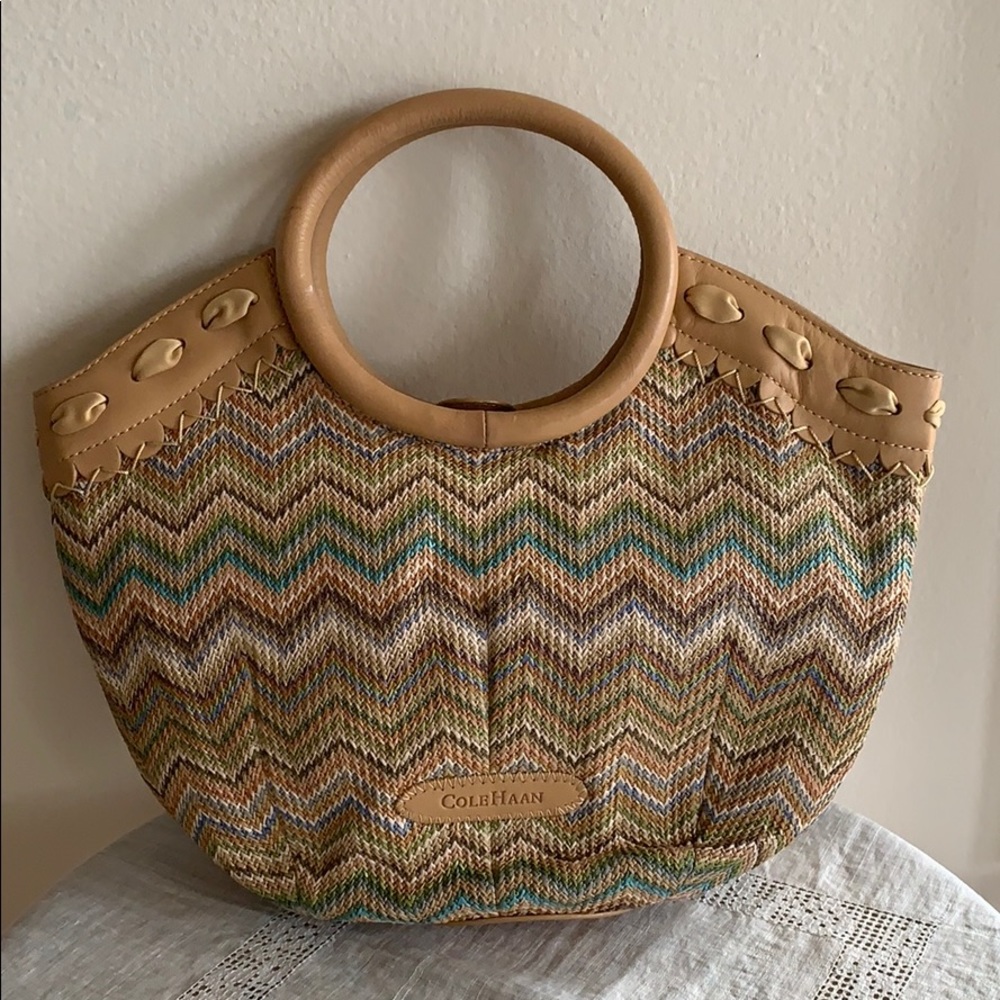 Cole Haan Sarah Straw Multicolored Handbag